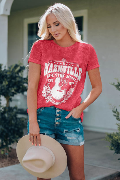NASHVILLE COUNTRY MUSIC Graphic Tee - Ivory Lane Boutique & Co.