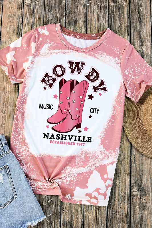 Pink Cowboy Boots Graphic Tee - Ivory Lane Boutique & Co.