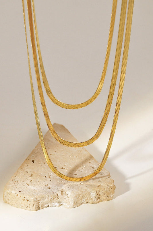Triple-Layered Snake Chain Necklace - Ivory Lane Boutique & Co.
