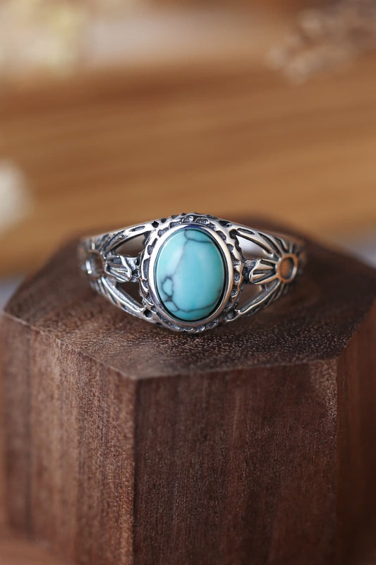 Turquoise Sterling Silver Ring - Ivory Lane Boutique & Co.
