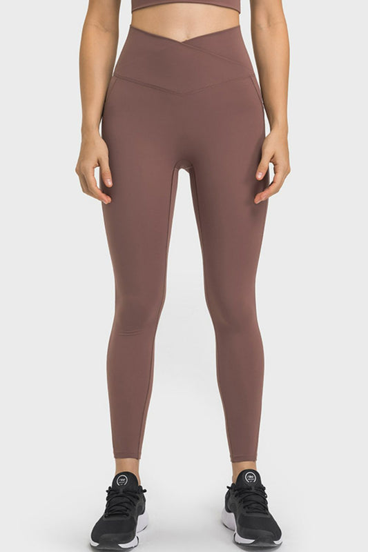V-Waist Yoga Pants with Pocket - Ivory Lane Boutique & Co.