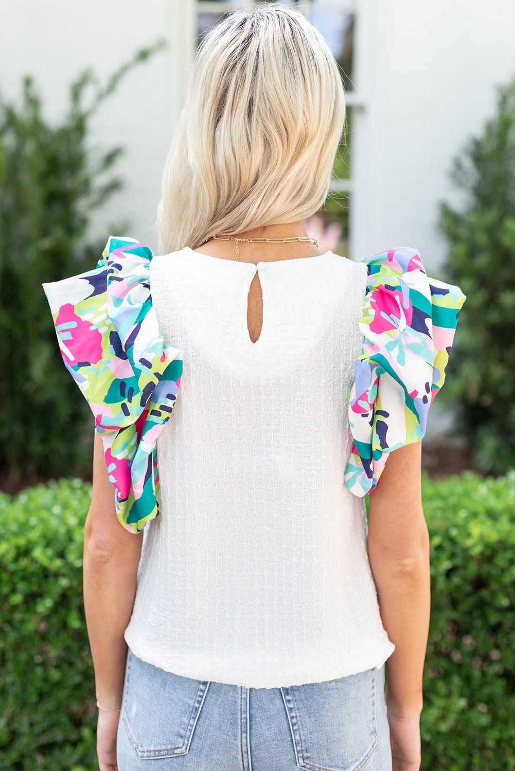 Entro Puff Sleeve Print Blouse - Natural – Debra's Passion Boutique